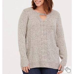 Torrid gray marled cable knit sweater